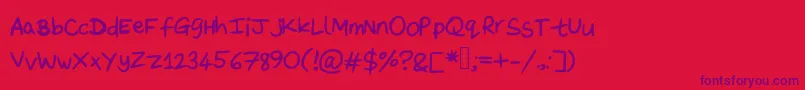 DaveysDoodleface Font – Purple Fonts on Red Background