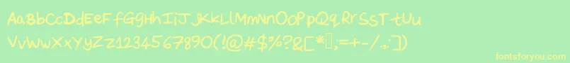 DaveysDoodleface Font – Yellow Fonts on Green Background