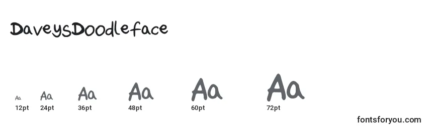 DaveysDoodleface Font Sizes
