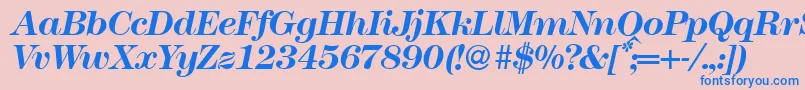 Modern438Bolditalic Font – Blue Fonts on Pink Background