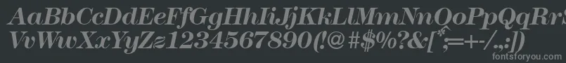 Modern438Bolditalic Font – Gray Fonts on Black Background