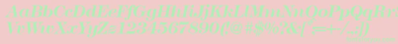 Modern438Bolditalic Font – Green Fonts on Pink Background