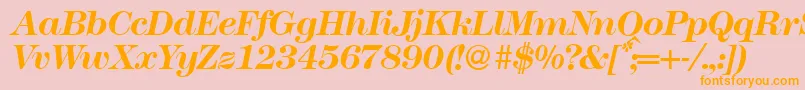 Modern438Bolditalic Font – Orange Fonts on Pink Background