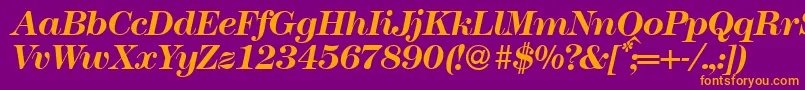 Modern438Bolditalic Font – Orange Fonts on Purple Background