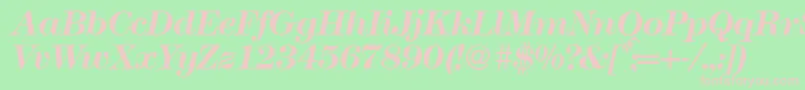 Modern438Bolditalic Font – Pink Fonts on Green Background