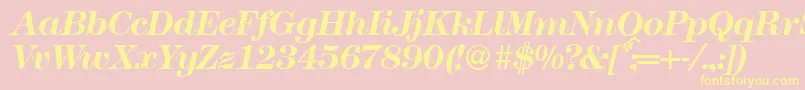 Modern438Bolditalic Font – Yellow Fonts on Pink Background