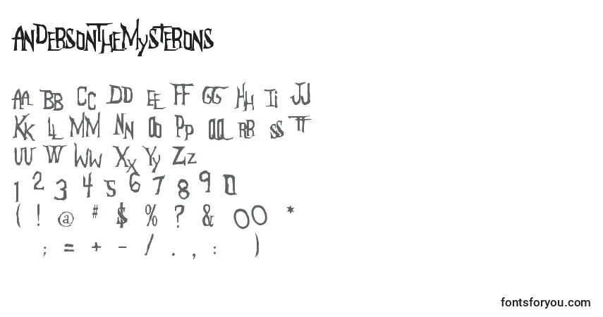 Czcionka AndersonTheMysterons – alfabet, cyfry, specjalne znaki