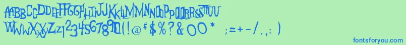 AndersonTheMysterons Font – Blue Fonts on Green Background