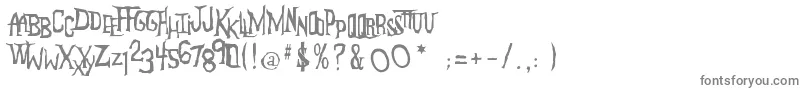 AndersonTheMysterons-fontti – harmaat kirjasimet valkoisella taustalla