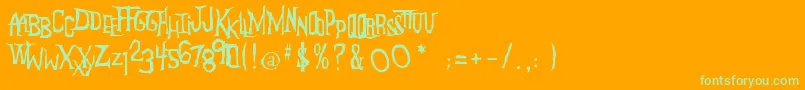 AndersonTheMysterons Font – Green Fonts on Orange Background