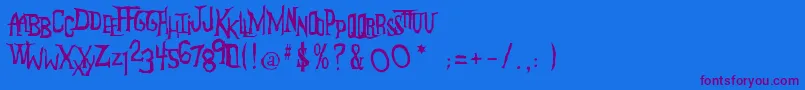 AndersonTheMysterons Font – Purple Fonts on Blue Background