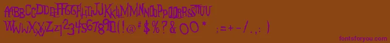 AndersonTheMysterons Font – Purple Fonts on Brown Background