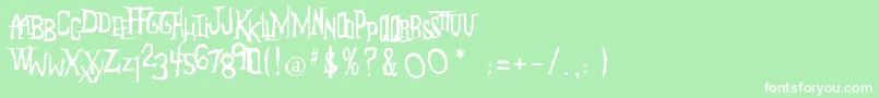 AndersonTheMysterons Font – White Fonts on Green Background