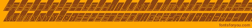 Saiba mais sobre a fonte TowerBlockItalic Fonte TowerBlockItalic – fontes marrons em um fundo laranja