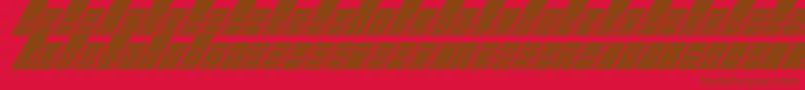 Fonte TowerBlockItalic – fontes marrons em um fundo vermelho