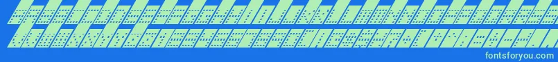 TowerBlockItalic Font – Green Fonts on Blue Background