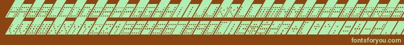 フォントTowerBlockItalic – 緑色の文字が茶色の背景にあります。