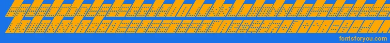 Więcej informacji o czcionce TowerBlockItalic Czcionka TowerBlockItalic – pomarańczowe czcionki na niebieskim tle