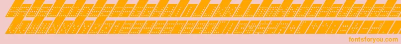 TowerBlockItalic-fontti – oranssit fontit vaaleanpunaisella taustalla