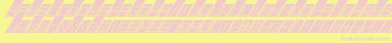 フォントTowerBlockItalic – ピンクのフォント、黄色の背景