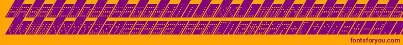 フォントTowerBlockItalic – オレンジの背景に紫のフォント