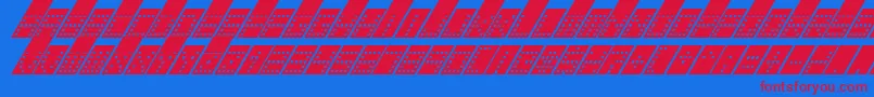 フォントTowerBlockItalic – 赤い文字の青い背景