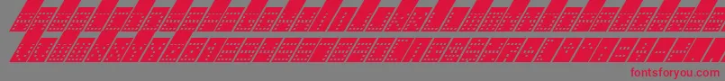 フォントTowerBlockItalic – 赤い文字の灰色の背景