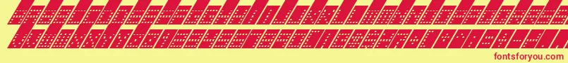 TowerBlockItalic Font – Red Fonts on Yellow Background