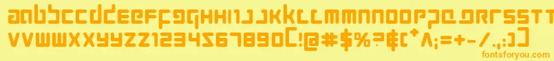 フォントProkofievBold – オレンジの文字が黄色の背景にあります。