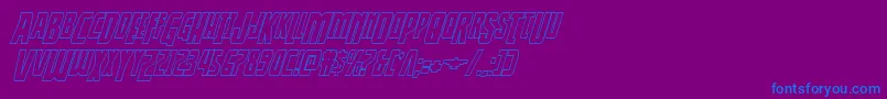 Thunderhawkdropshadowital Font – Blue Fonts on Purple Background