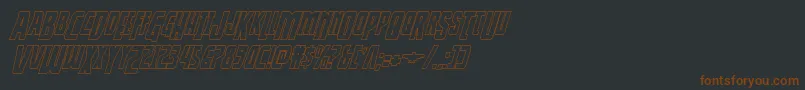Thunderhawkdropshadowitalフォントについての詳細 フォントThunderhawkdropshadowital – 黒い背景に茶色のフォント