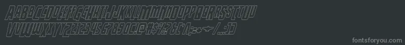 Weitere Informationen zur Thunderhawkdropshadowital-Schriftart Thunderhawkdropshadowital-Schriftart – Graue Schriften auf schwarzem Hintergrund