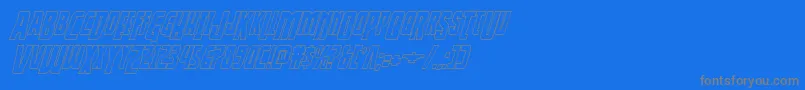 Thunderhawkdropshadowital Font – Gray Fonts on Blue Background