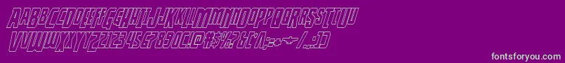 Thunderhawkdropshadowital-fontti – vihreät fontit violetilla taustalla
