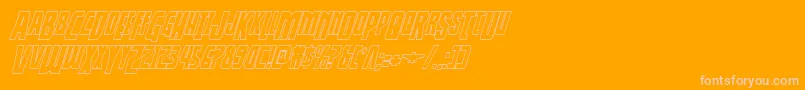 Thunderhawkdropshadowital-Schriftart – Rosa Schriften auf orangefarbenem Hintergrund