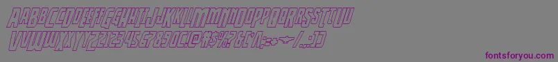 Thunderhawkdropshadowital Font – Purple Fonts on Gray Background