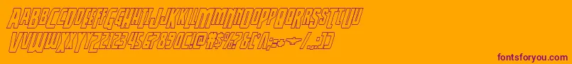 Saiba mais sobre a fonte Thunderhawkdropshadowital Fonte Thunderhawkdropshadowital – fontes roxas em um fundo laranja