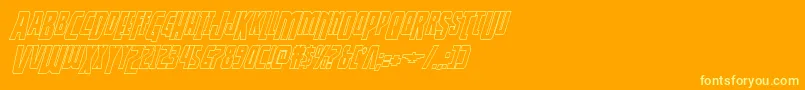 Police Thunderhawkdropshadowital – polices jaunes sur fond orange