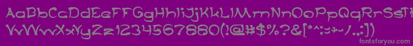 フォントTaringSerigala – 紫の背景に灰色の文字