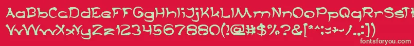 フォントTaringSerigala – 赤い背景に緑の文字