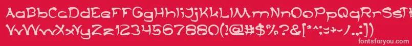 TaringSerigala Font – Pink Fonts on Red Background