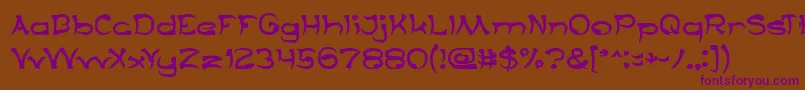 TaringSerigala Font – Purple Fonts on Brown Background