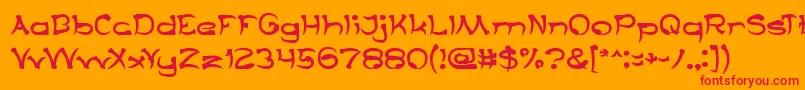 TaringSerigala Font – Red Fonts on Orange Background