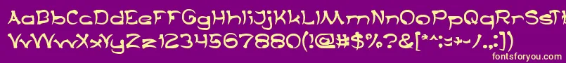 TaringSerigala Font – Yellow Fonts on Purple Background