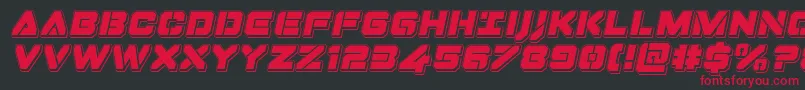 Шрифт Dominojackpunchital – красные шрифты на чёрном фоне