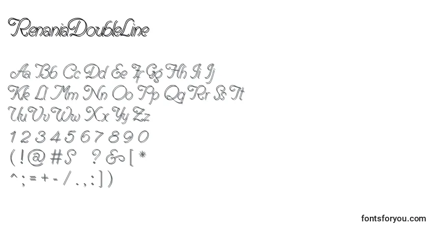 Schriftart RenaniaDoubleLine (97039) – Alphabet, Zahlen, spezielle Symbole