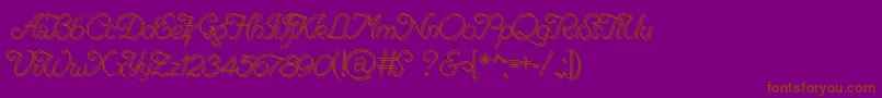 RenaniaDoubleLine-Schriftart – Braune Schriften auf violettem Hintergrund