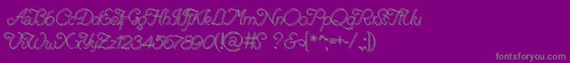 RenaniaDoubleLine-Schriftart – Graue Schriften auf violettem Hintergrund