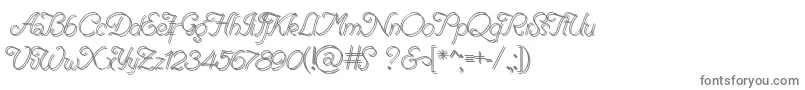 フォントRenaniaDoubleLine – 白い背景に灰色の文字