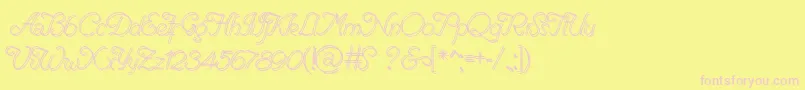 Fonte RenaniaDoubleLine – fontes rosa em um fundo amarelo